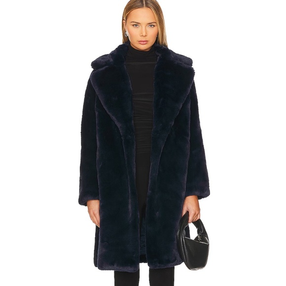 APPARIS x MANSUR GAVRIEL Stella Faux-Fur Coat size Small NWT - Picture 4 of 14